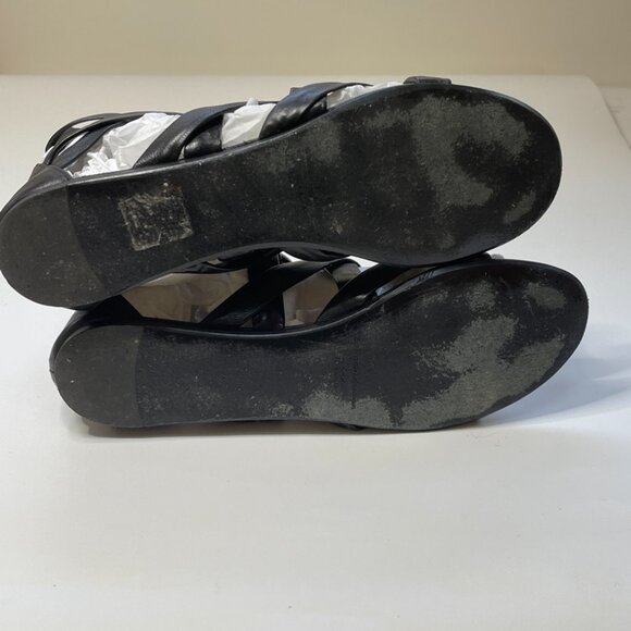 Sigerson Morrison Flat Black Leather Gladiator Sandals US 8.5 - Picture 6 of 12